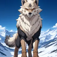 Z-Anime: on a snowy mountain peak