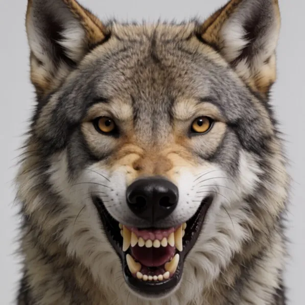 Krea 2 Turbo: snarling, bared fangs, wrinkled muzzle, ears pinned back