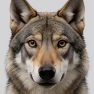 wide eyes, ears perked straight up, mouth agape
