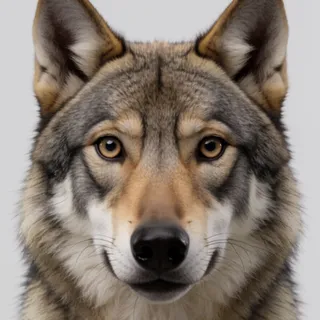 wide eyes, ears perked straight up, mouth agape — 눈 크게, 귀 곧추섬. 입은 닫힘(agape 약함)