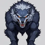 Z-Anime: fierce menacing, aggressive snarl, sharp teeth