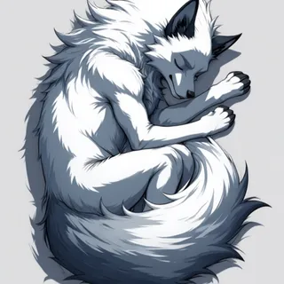 curled up sleeping peacefully — 구절 그대로 정확히 반영
