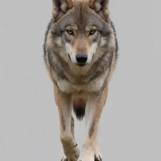 walking forward mid-stride — 정면으로 다가오는 보행, 앞발 한쪽 들림