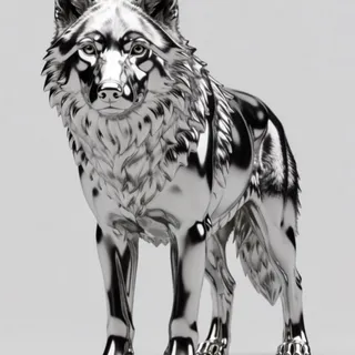glossy polished chrome metal body — 전신이 거울 크롬 조각상으로. 반사·하이라이트 완벽
