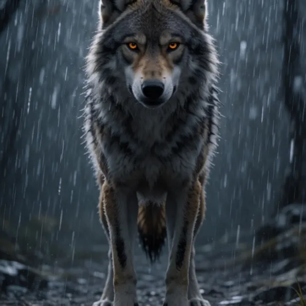 Krea 2 Turbo: standing in heavy rain, soaked to the skin